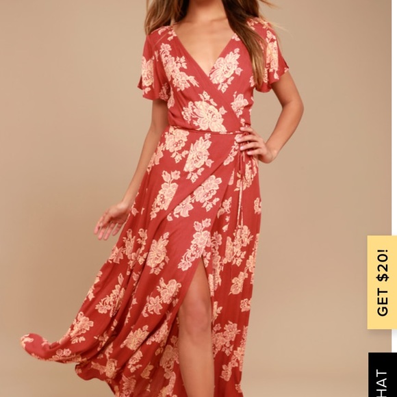 Lulus Dresses & Skirts - Lulu’s Floral Print Wrap Maxi Dress
